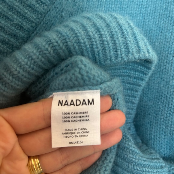 NAADAM Blue V-Neck Sweater - Picture 8 of 9